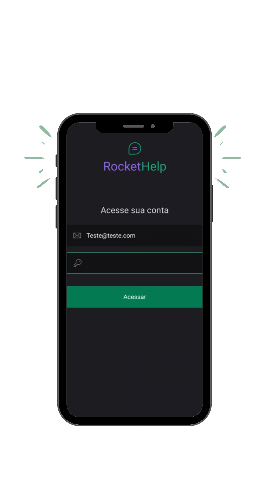 tela de um aplicativo mobile